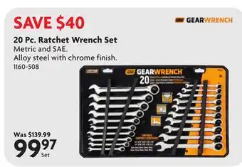 Home Hardware 20 Pc. Ratchet Wrench Set offer