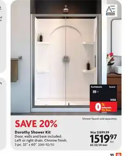 Home Hardware Dorothy Shower Kit offer