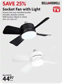Home Hardware Socket Fan with Light offer