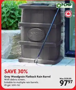 Home Hardware Grey Woodgrain Flatback Rain Barrel offer
