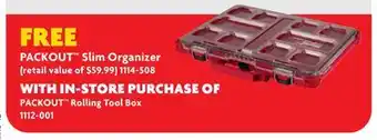 Home Hardware PACKOUT Slim Organizer offer