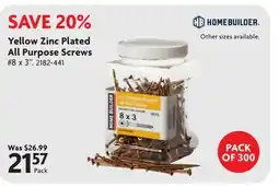 Home Hardware Yellow Zinc Plated All Purpose Screws offer