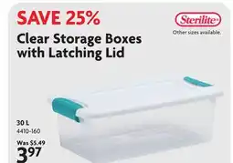 Home Hardware Clear Storage Boxes with Latching Lid offer