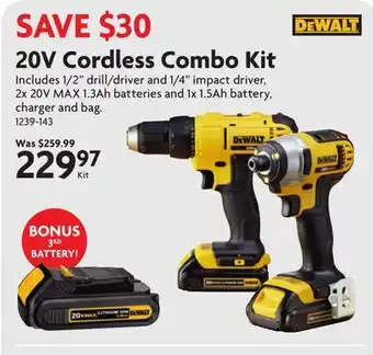 Home Hardware 20V Cordless Combo Kit offer