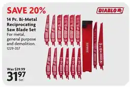 Home Hardware 14 Pc. Bi-Metal Reciprocating Saw Blade Set offer