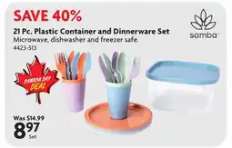 Home Hardware 21 Pc. Plastic Container and Dinnerware Set offer