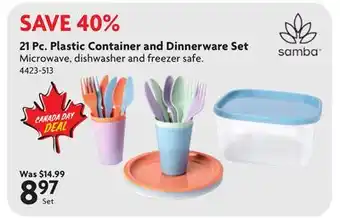 Home Hardware 21 Pc. Plastic Container and Dinnerware Set offer