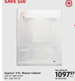 Home Hardware Essence 4 Pc. Shower Cabinet offer