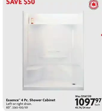 Home Hardware Essence 4 Pc. Shower Cabinet offer