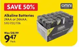 Home Hardware Alkaline Batteries 24AA or 24AAA offer