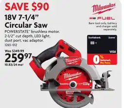 Home Hardware 18V 7-1/4 Circular Saw offer