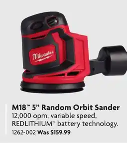 Home Hardware M18 5 Random Orbit Sander offer