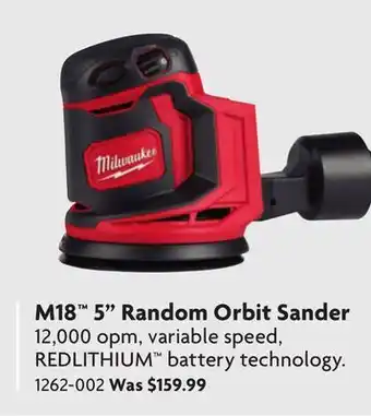 Home Hardware M18 5 Random Orbit Sander offer