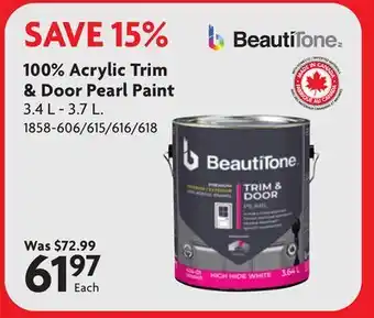 Home Hardware 100% Acrylic Trim & Door Pearl Paint offer