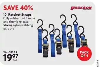 Home Hardware 10' Ratchet Straps offer