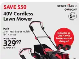 Home Hardware 40V Cordless Lawn Mower Push offer