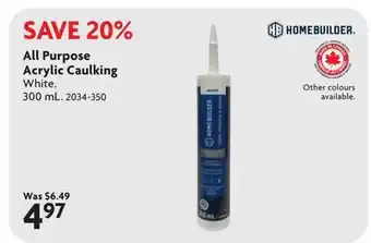 Home Hardware All Purpose Acrylic Caulking offer