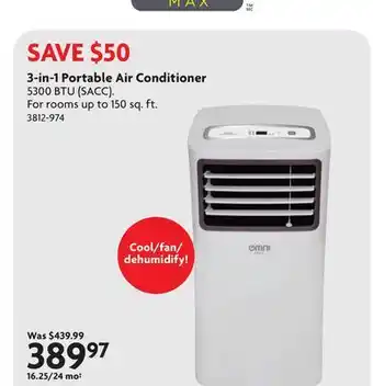 Home Hardware 3-in-1 Portable Air Conditioner offer