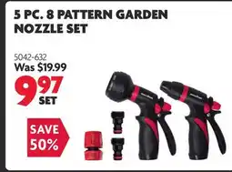 Home Hardware 5 PC. 8 PATTERN GARDEN NOZZLE SET offer