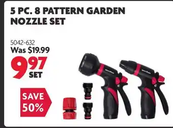 Home Hardware 5 PC. 8 PATTERN GARDEN NOZZLE SET offer