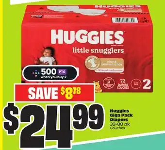 FreshCo Huggies Giga pack Diapers 32-88 pk offer