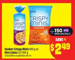 FreshCo Quaker Crispy Minis 100 g or Rice Cakes 127-199 g offer