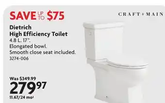 Home Hardware Dietrich High Efficiency Toilet offer