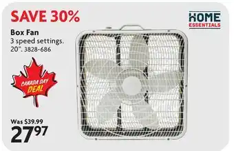 Home Hardware Box Fan offer