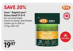 Home Hardware Iron+ Rapid Lawn Grass Seed 13-0-0 offer