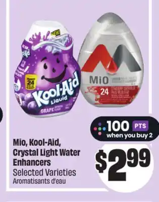 FreshCo Mio, Kool-Aid, Crystal Light Water Enhancers Selected Varieties offer