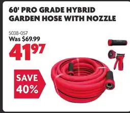 Home Hardware 60' PRO GRADE HYBRID GARDEN HOSE WITH NOZZLE offer
