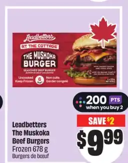 FreshCo Leadbetters The Muskoka Beef Burgers Frozen 678 g offer