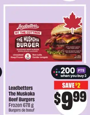FreshCo Leadbetters The Muskoka Beef Burgers Frozen 678 g offer