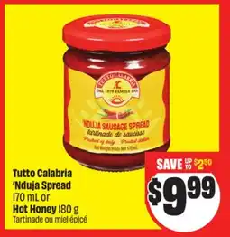 FreshCo Tutto Calabria 'Nduja Spread 170 mL or Hot Honey 180 g offer
