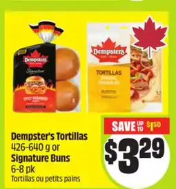 FreshCo Dempster's Tortillas 426-640 g or Signatures Buns 6-8 pk offer