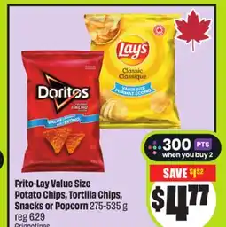 FreshCo Frito Lay Value Size Potato Chips, Tortilla Chips, Snacks or Popcorn 275-535 g offer