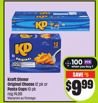 FreshCo Kraft Dinner Original Cheese 12 pk or Pasta Cups 10 pk offer