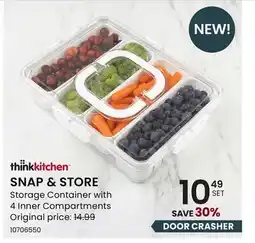 Stokes thinkkitchen Snap & Store Storage Container with 4 Inner compartments offer