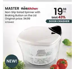 Stokes MASTER Non-Slip Salad Spinner with Braking Button on the Lid offer