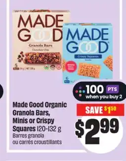 FreshCo Made Good Organic Granola Bars, Minis or Crispy Squares 120-132g offer