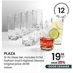 Stokes PLAZA 12-Pc Glass Set. Includes 6 Old Fashion and 6 Highball Glasses offer