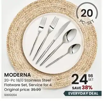 Stokes MODERNA 20-Pc 18/0 Stainless Steel Flatware Set offer
