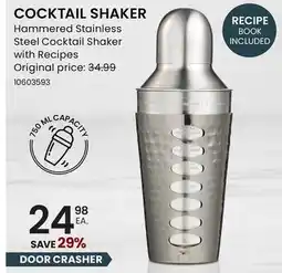 Stokes Hammered Stainless Steel Cocktail Shaker with Recipes offer