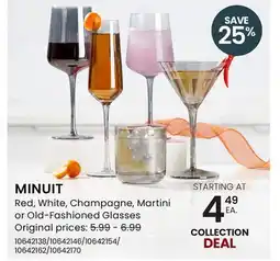 Stokes MINUIT Red, White, Champagne, Martini or Old-Fashioned Glasses offer