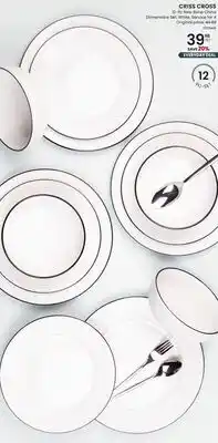 Stokes CRISS CROSS 12-Pc New Bone China Dinnerware Set offer