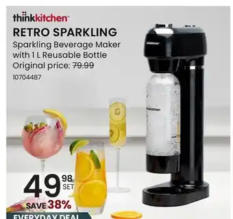 Stokes RETRO SPARKLING Sparkling Beverage Maker with 1 L Reusable Bottle offer