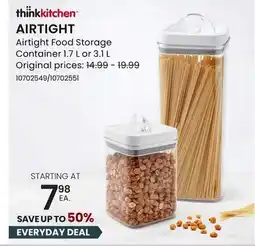 Stokes Thinkkitchen AIRTIGHT Airtight Food Storage Container 1.7 L or 3.1 L offer