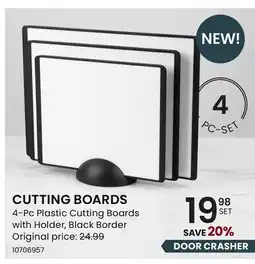 Stokes 4-Pc Plastic Cutting Boards with Holder offer