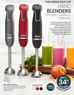 Stokes PRO-BLEND Soft Touch Electric Hand Blender with Adjustable Speed and Turbo Boost offer