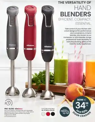 Stokes PRO-BLEND Soft Touch Electric Hand Blender with Adjustable Speed and Turbo Boost offer